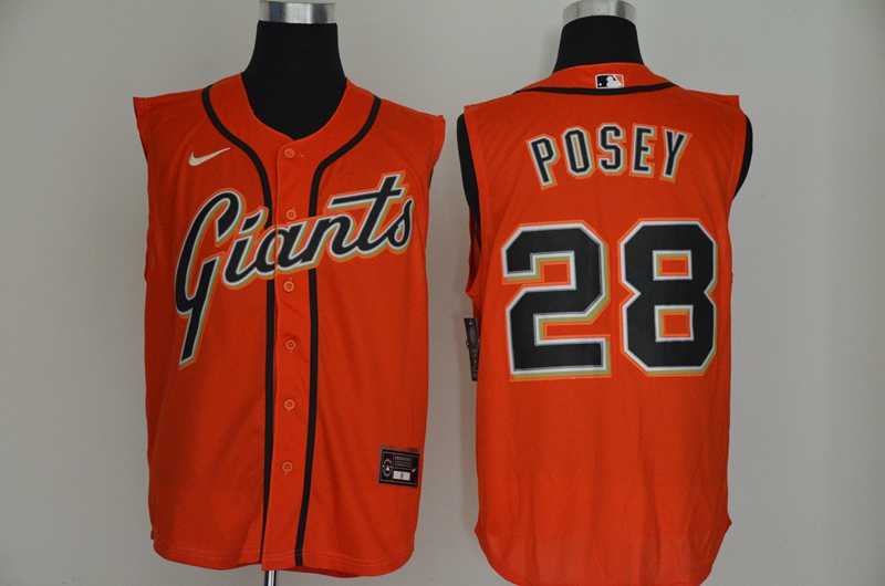 Giants 28 Buster Posey Orange Nike Cool Base Sleeveless Jersey,We sell and wholesale Giants 28 Buster Posey Orange Nike Cool Base Sleeveless Jersey on line form chian!
